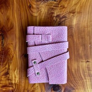 Portland Leather pink journal and leather case